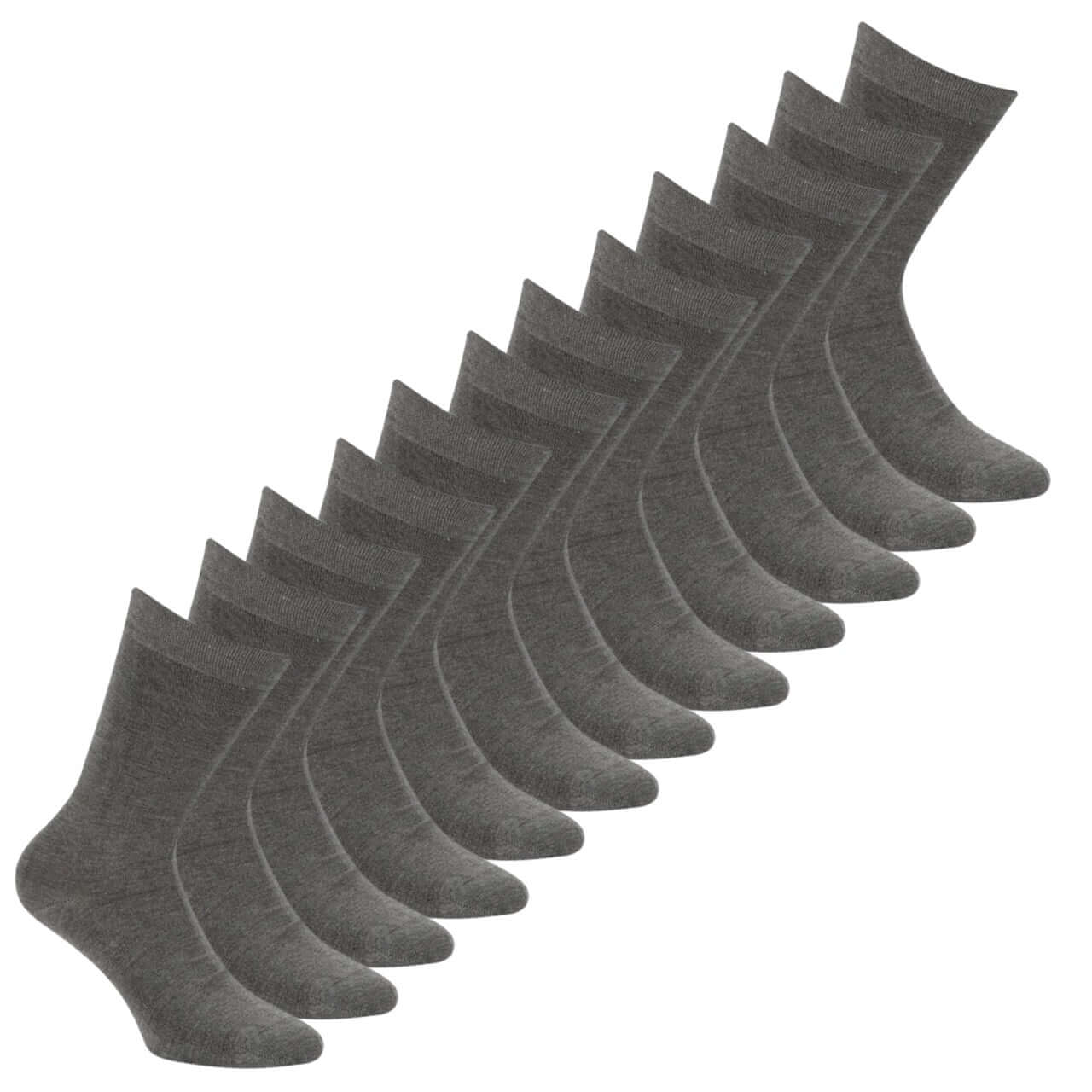 Bamboe sokken 12-pack in medium grijs, gemaakt van bamboevezel voor comfort en ademend vermogen.