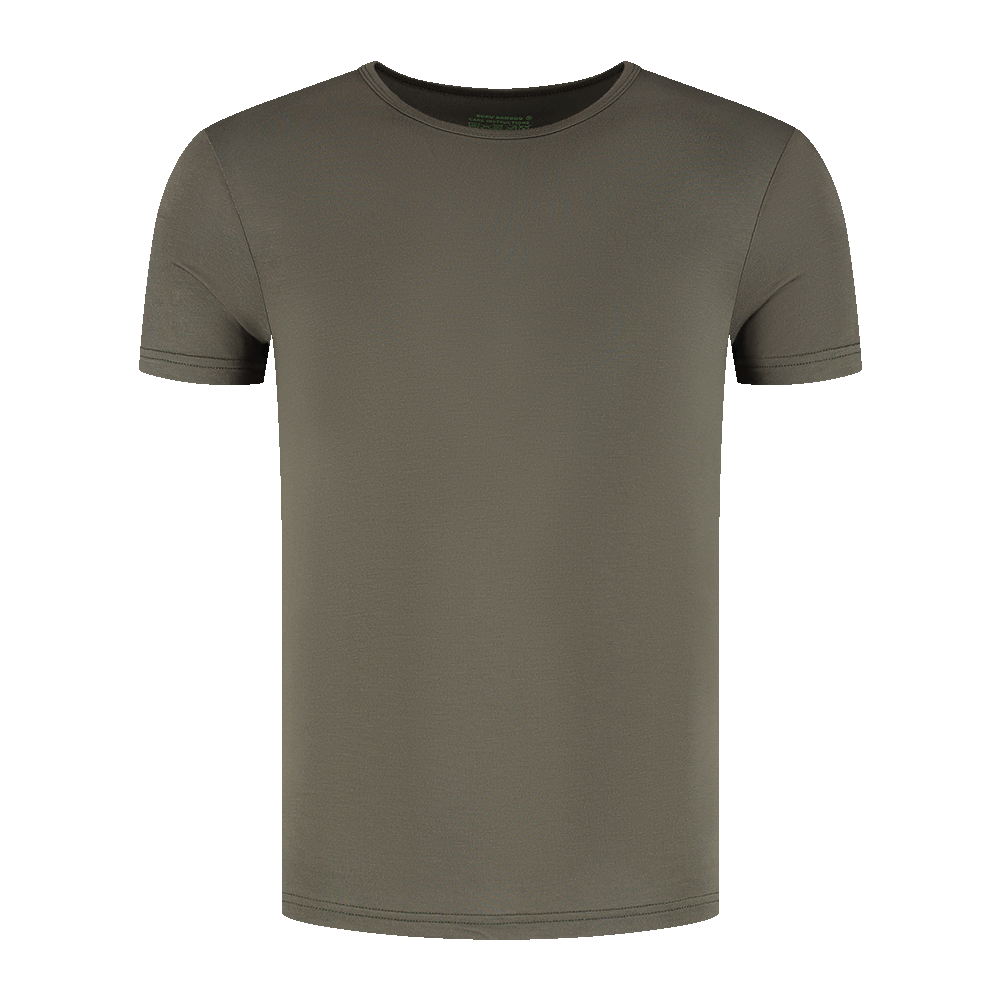 bamboe t-shirt met ronde hals in het khaki, ademend en duurzaam