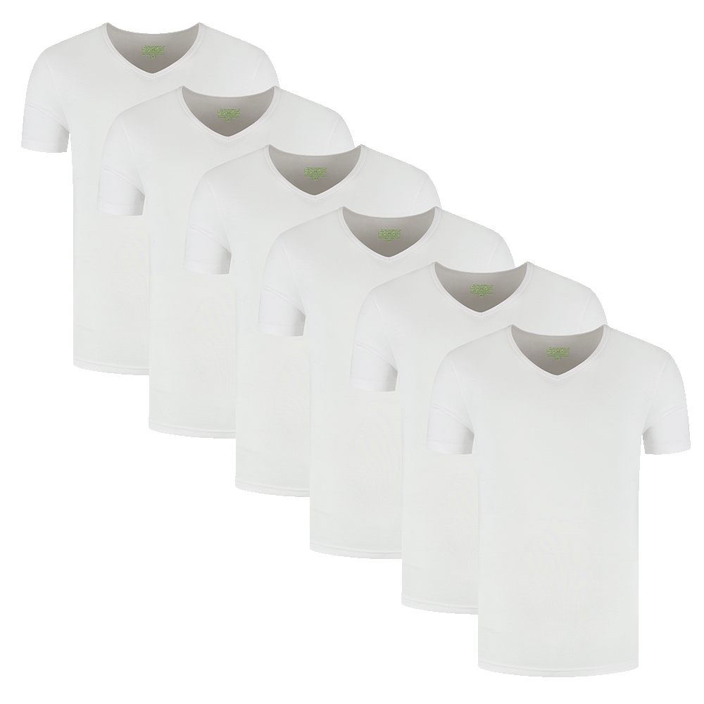 T-Shirt met V-Hals 6-Pack