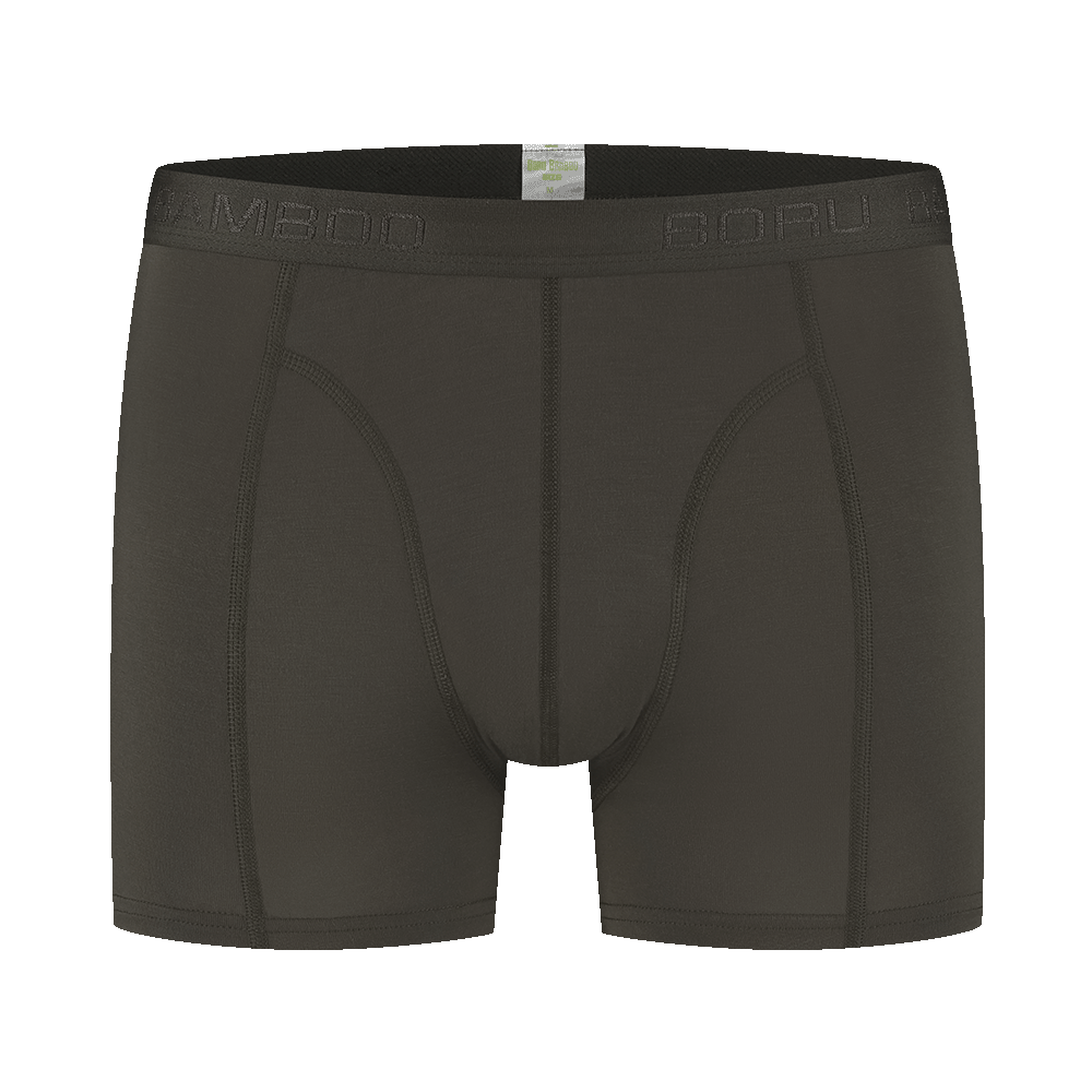 Bamboe heren boxershort van BORU in zwart, zijdezachte stof met vlak afgewerkte naden voor comfort en ondersteuning.