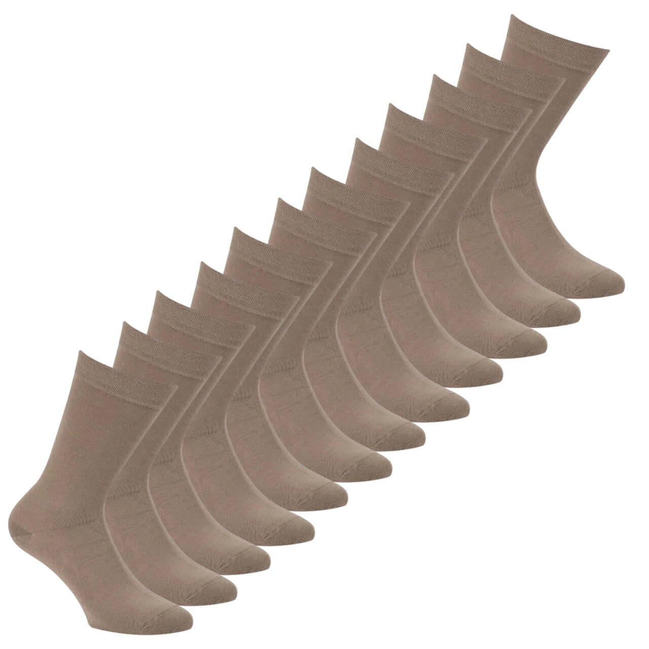 Bamboe sokken 12-pack in beige, zacht en ademend voor dagelijks gebruik.