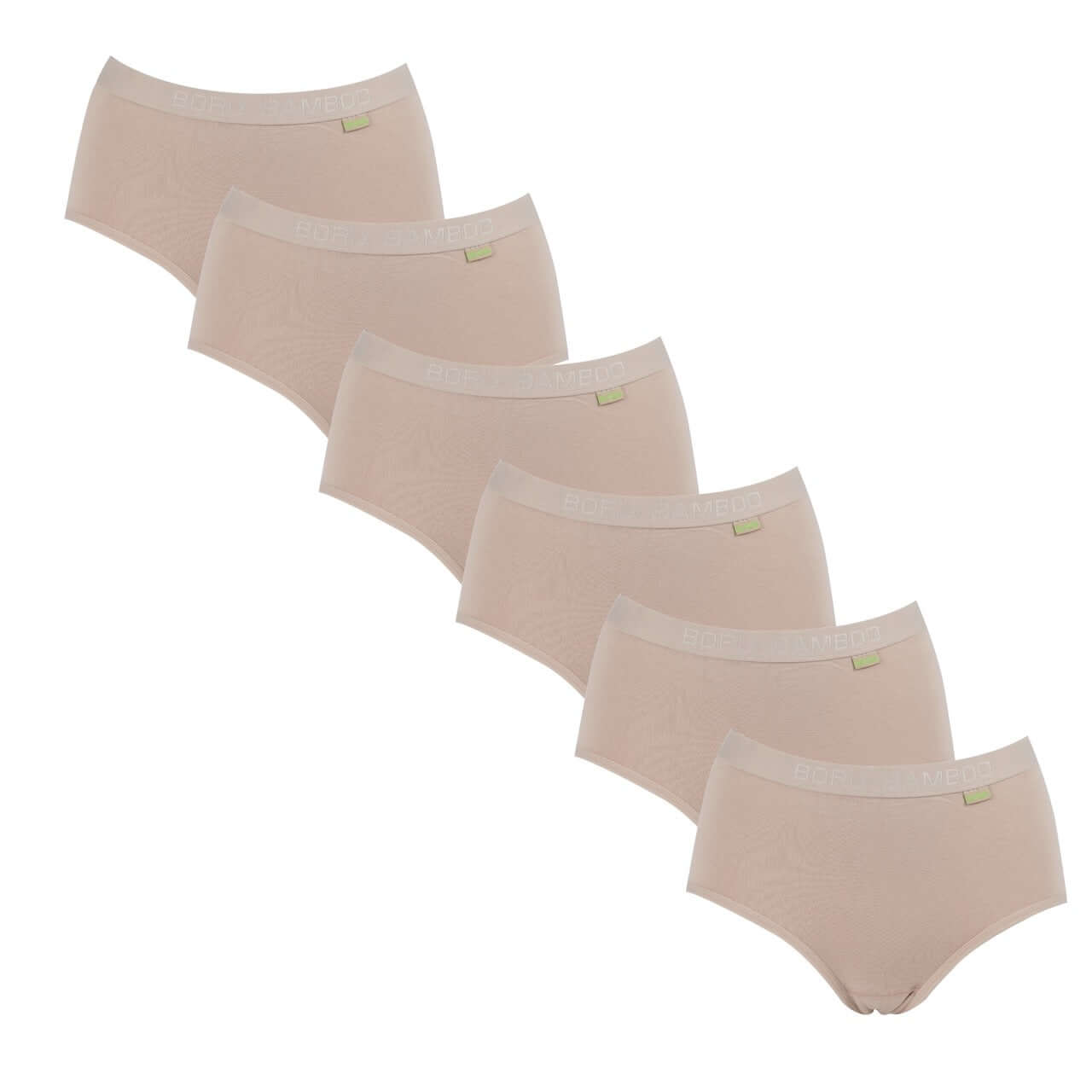 Bamboe dames slips in een 6-pack, gemaakt van zachte en ademende bamboevezel, comfortabel en antibacterieel.