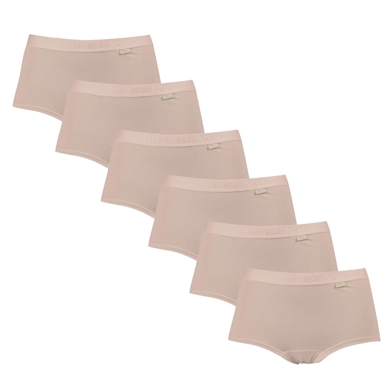 Bamboe dames boxers in een 6-pack, comfortabel en ademend, ideaal voor dagelijks gebruik.