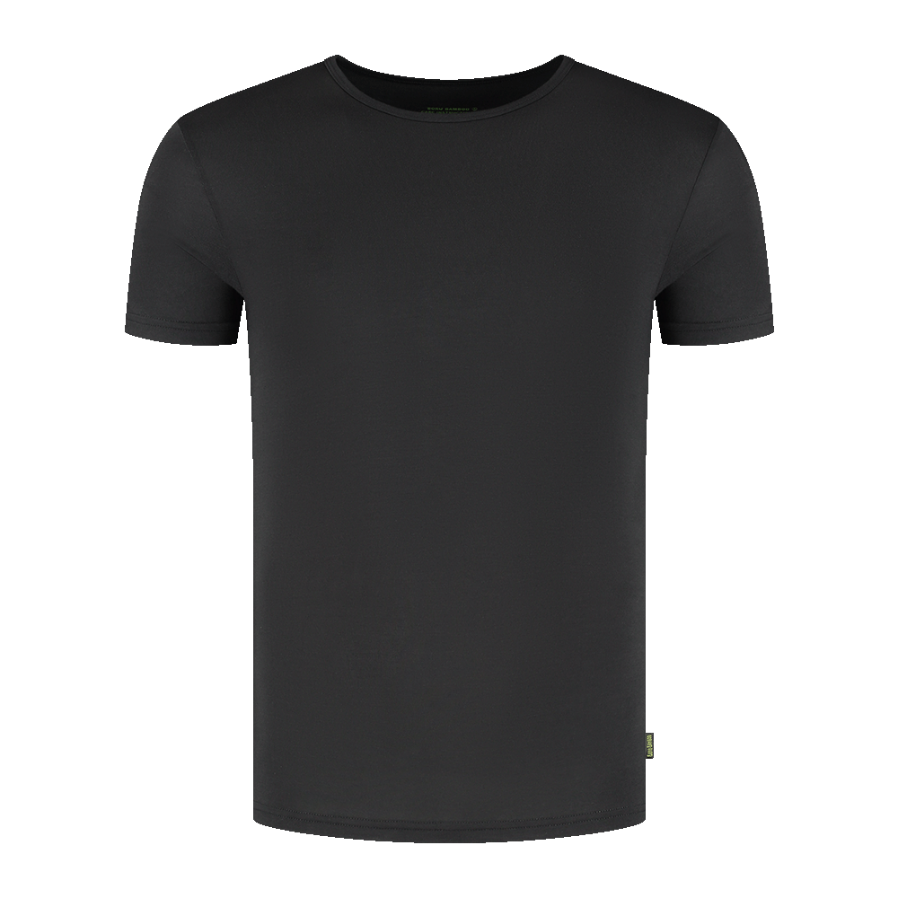 bamboe t-shirt met ronde hals in het zwart, ademend en duurzaam