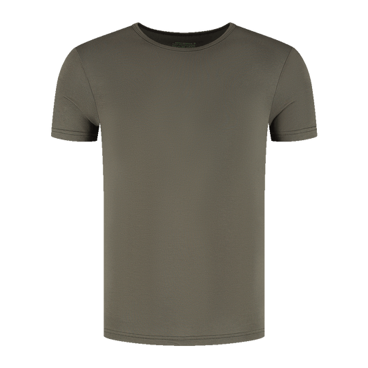 bamboe t-shirt met ronde hals in het khaki, ademend en duurzaam