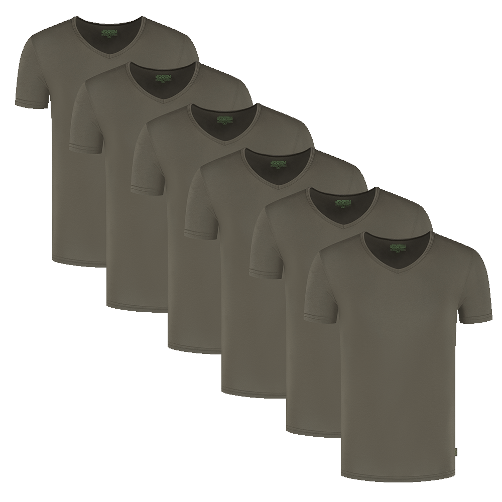 T-Shirt met V-Hals 6-Pack