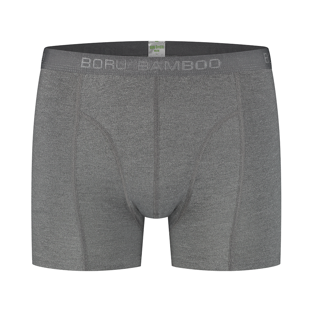 Boru Bamboo heren boxershort in grijs, gemaakt van zacht bamboemateriaal voor optimaal comfort.