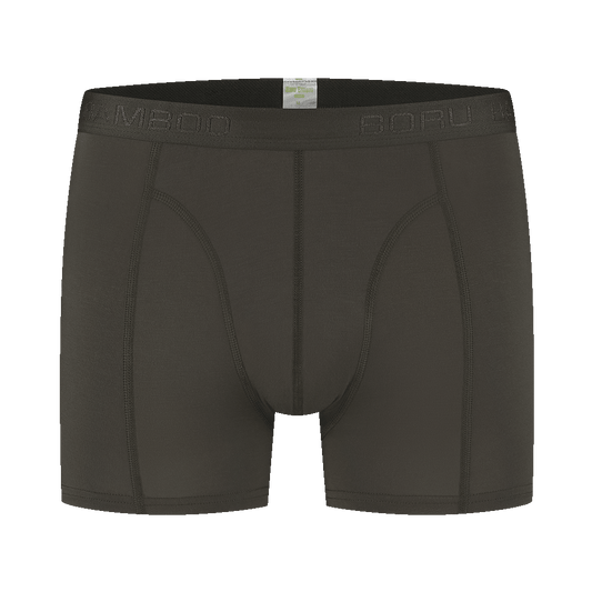Bamboe heren boxershort van BORU in zwart, zijdezachte stof met vlak afgewerkte naden voor comfort en ondersteuning.