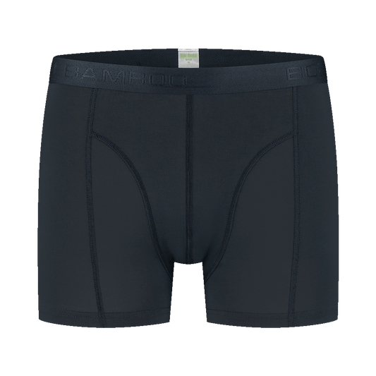 Bamboe heren boxershort in zwart, gemaakt van zijdezachte bamboevezels voor optimaal comfort.