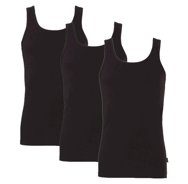 Boru Bamboo Heren Hemd 3-Pack Zwart